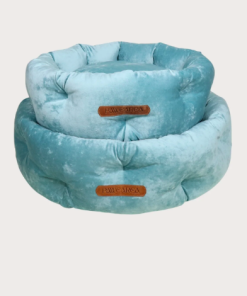MARSHMALLOW Premium Marble Effect Velvet Dog Bed