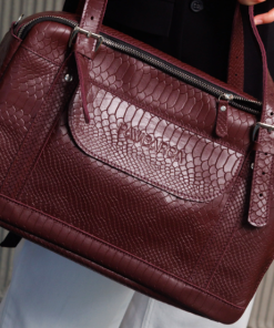 VIP Luxury Bordeaux Embossed Leather Pet Carrier - Image 3