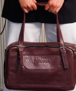 VIP Luxury Bordeaux Embossed Leather Pet Carrier - Image 4