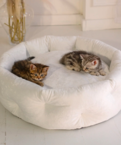 MARSHMALLOW Premium Marble Effect Velvet Dog Bed - Image 9