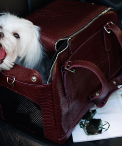 Alternative view of VIP Luxury Bordeaux Embossed Leather Pet Carrier